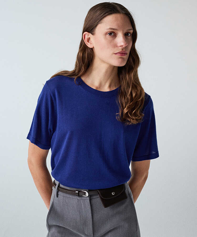 Yün içerikli basic triko - IW6260050045015 - Lacivert Triko