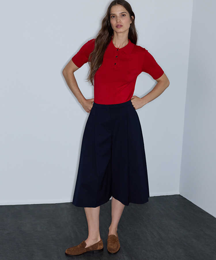 Polo yaka triko - IW6260050177034 - Kırmızı Triko