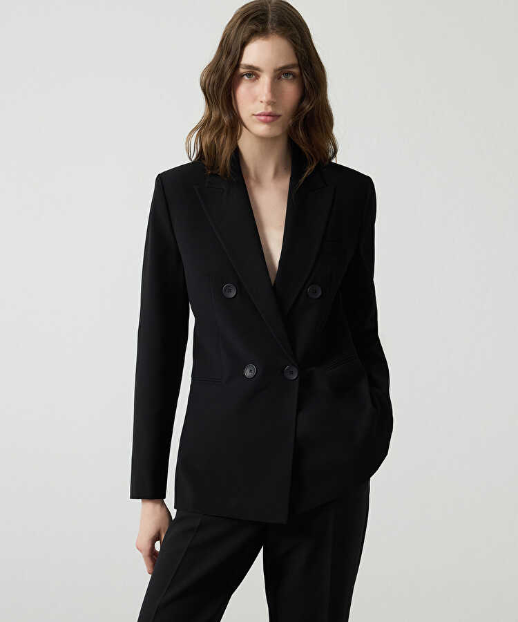 Kruvaze blazer  - IW6260106102001 - Siyah Blazer