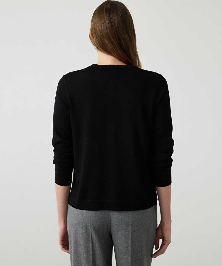 Basic triko hırka - IW6260150101001 - Siyah Hırka