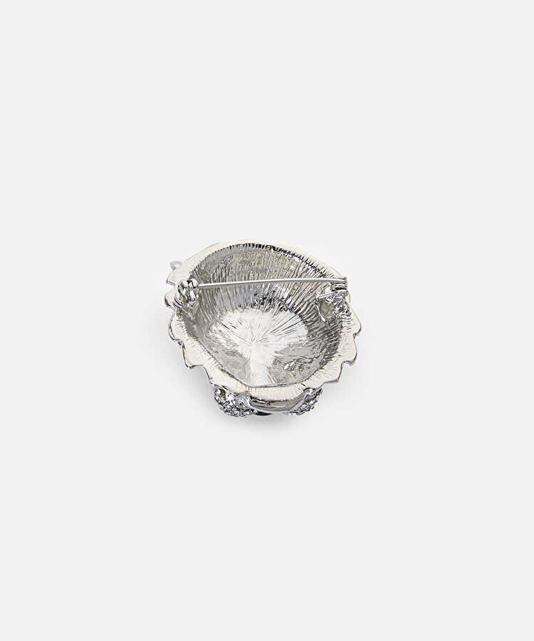 Strass taşlı hayvan figürlü broş - IW6260057010122 - Gümüş Broş