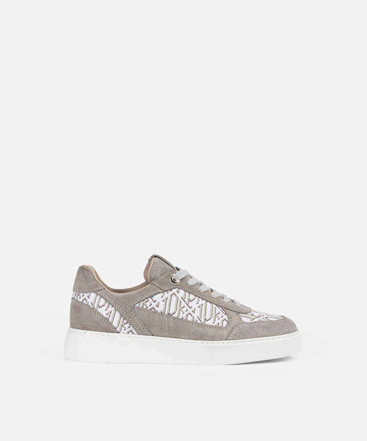Monogram desen deri içerikli sneaker - IW6260062009023 - Bej Sneaker