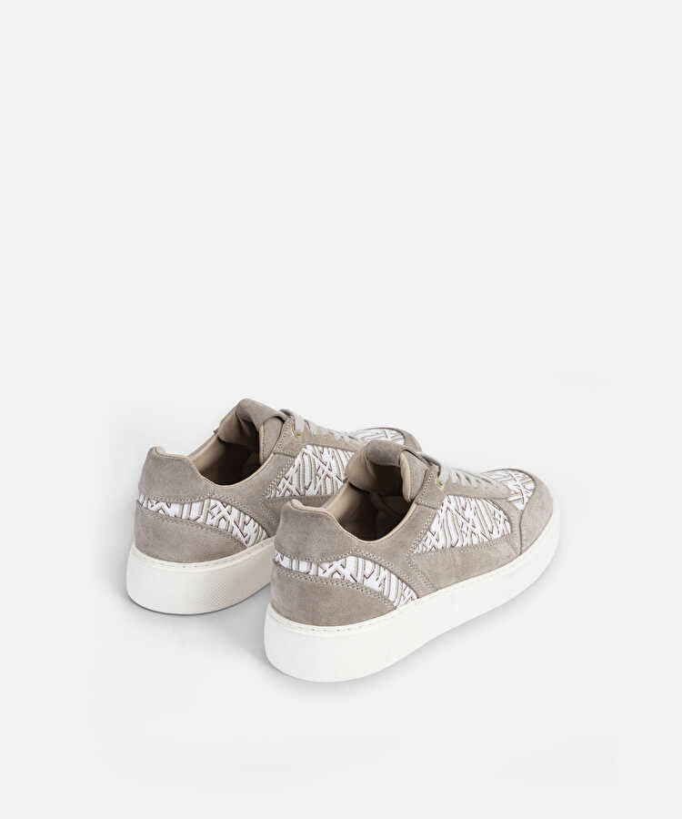 Monogram desen deri içerikli sneaker - IW6260062009023 - Bej Sneaker