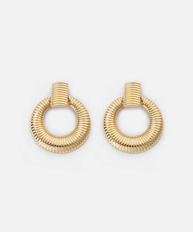 Dokulu küpe - IW6260068002265 - Altın Küpe