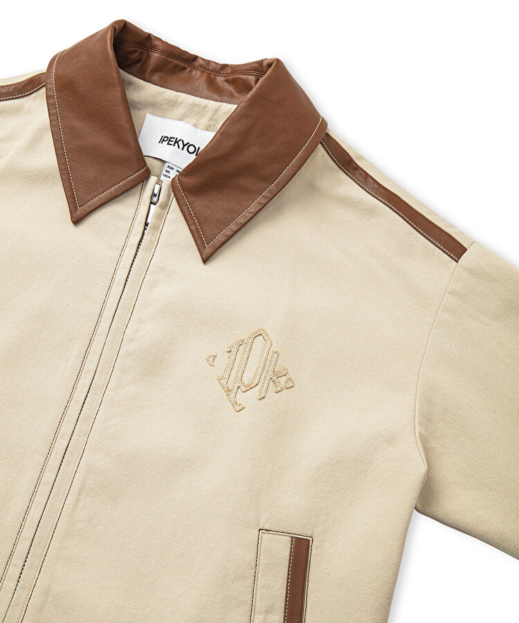 Ekru Suni deri biyeli mont IS1250012014030 | İpekyol