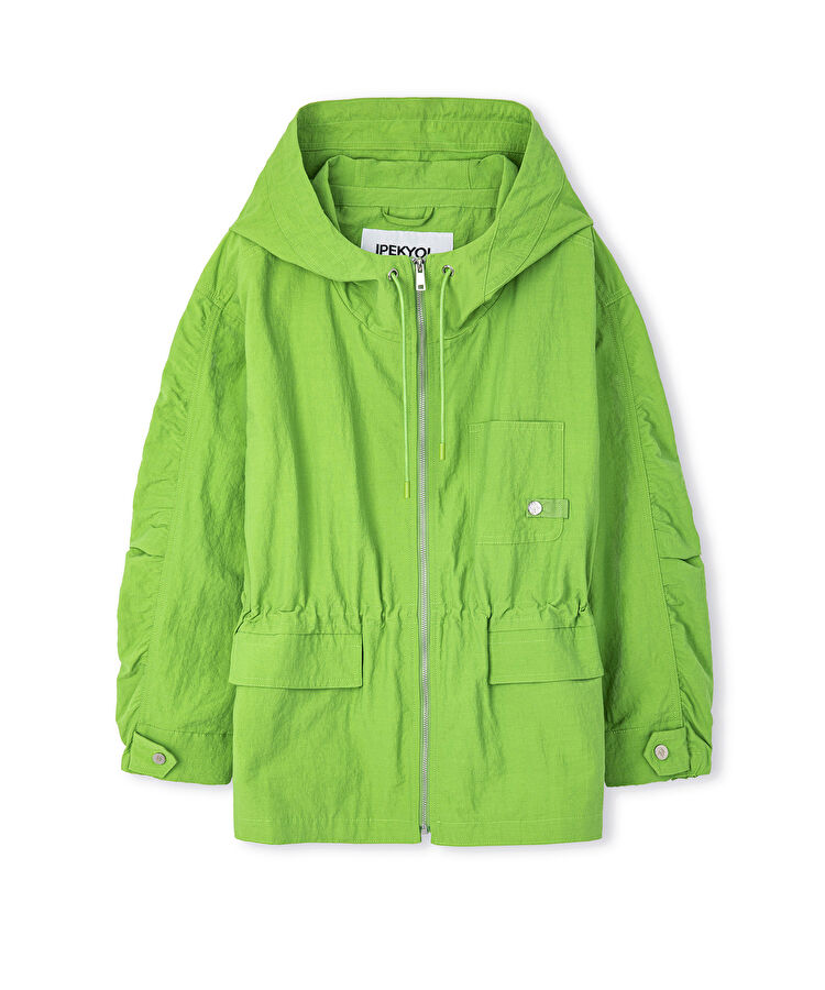 Yeşil Çok cepli astarsız mont IS1250012039070 | İpekyol