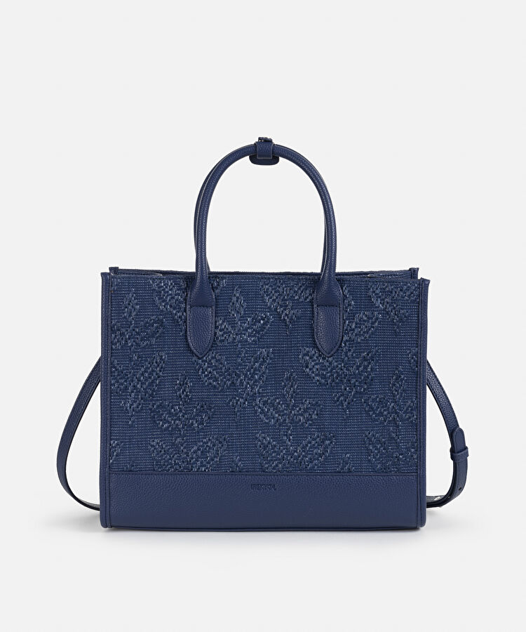 Lacivert Riviera medium tote çanta IS1250052118015 | İpekyol