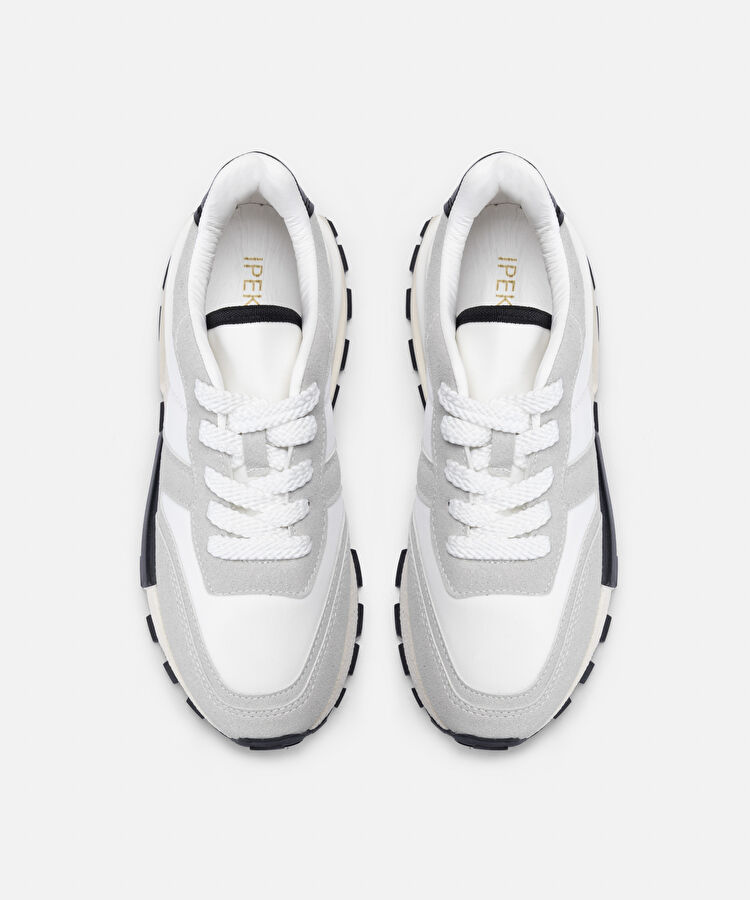 Bağcıklı colorblock sneaker - IS1250062001002 - Beyaz Sneaker