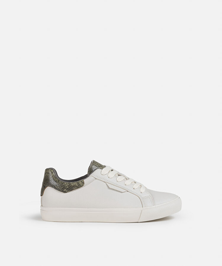 Colorblock bağcıklı sneaker - IS1250062003082 - Krem Sneaker