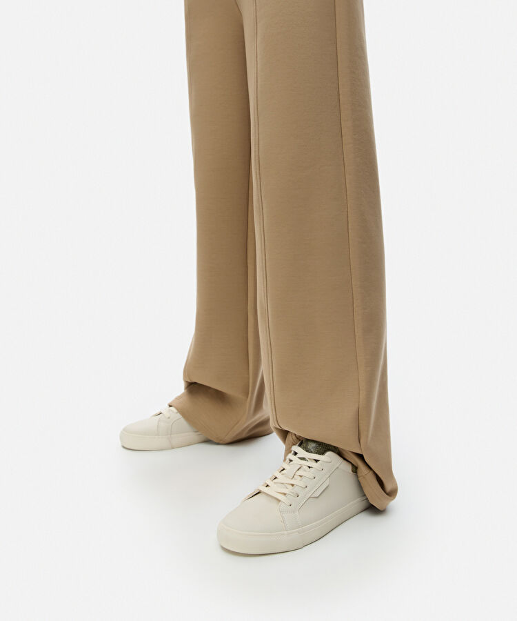 Colorblock bağcıklı sneaker - IS1250062003082 - Krem Sneaker