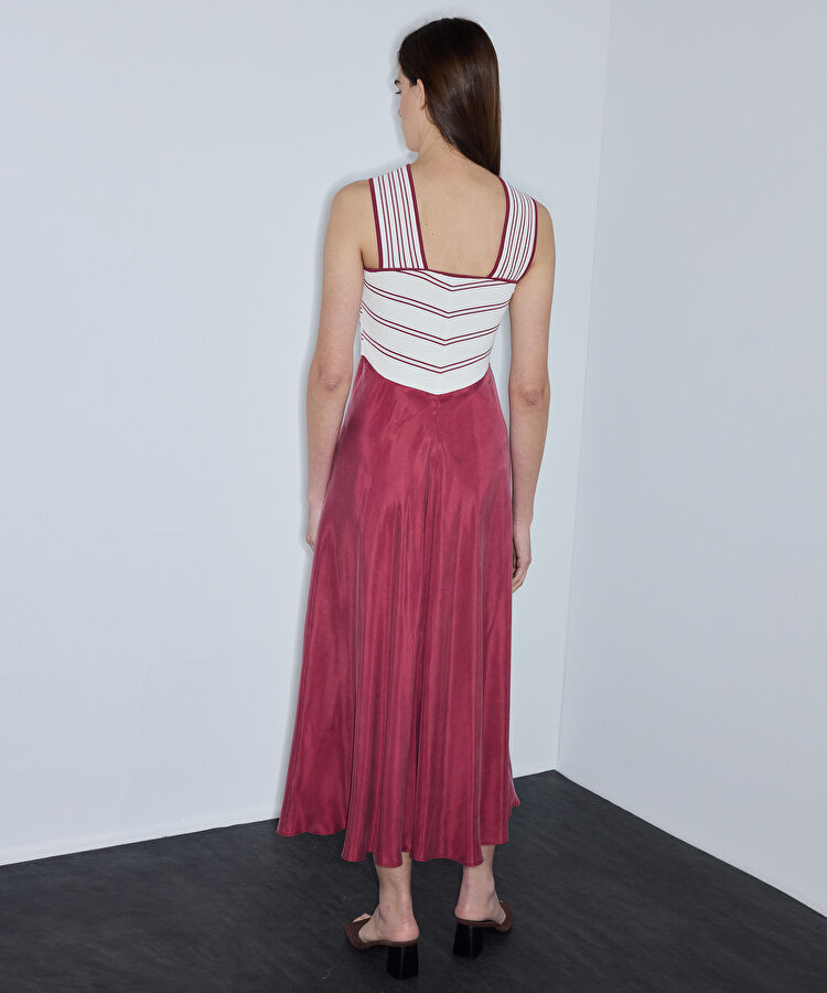 Colorblock halter yaka elbise - IS1260002290026 - Gülkurusu Elbise