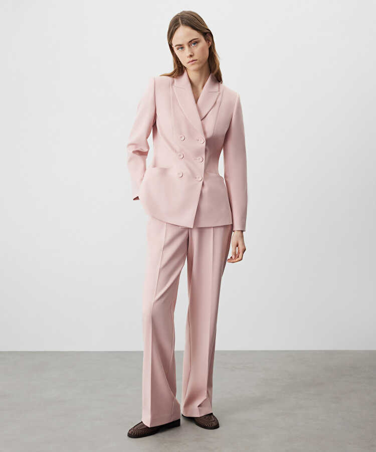 Cepli wide leg fit pantolon - IS1260003082039 - Pudra Pantolon