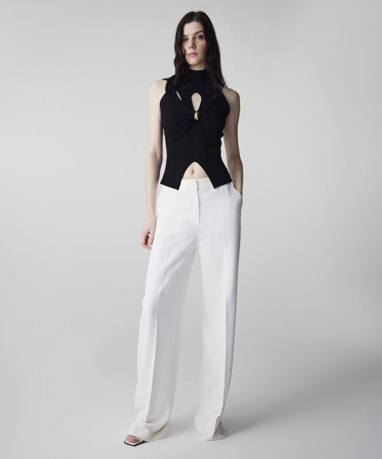 Wide leg fit pantolon - IS1260003112018 - Ekru Pantolon
