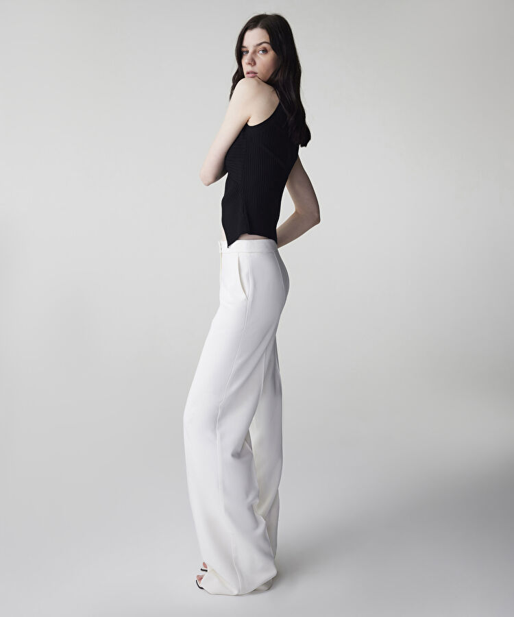 Wide leg fit pantolon - IS1260003112018 - Ekru Pantolon