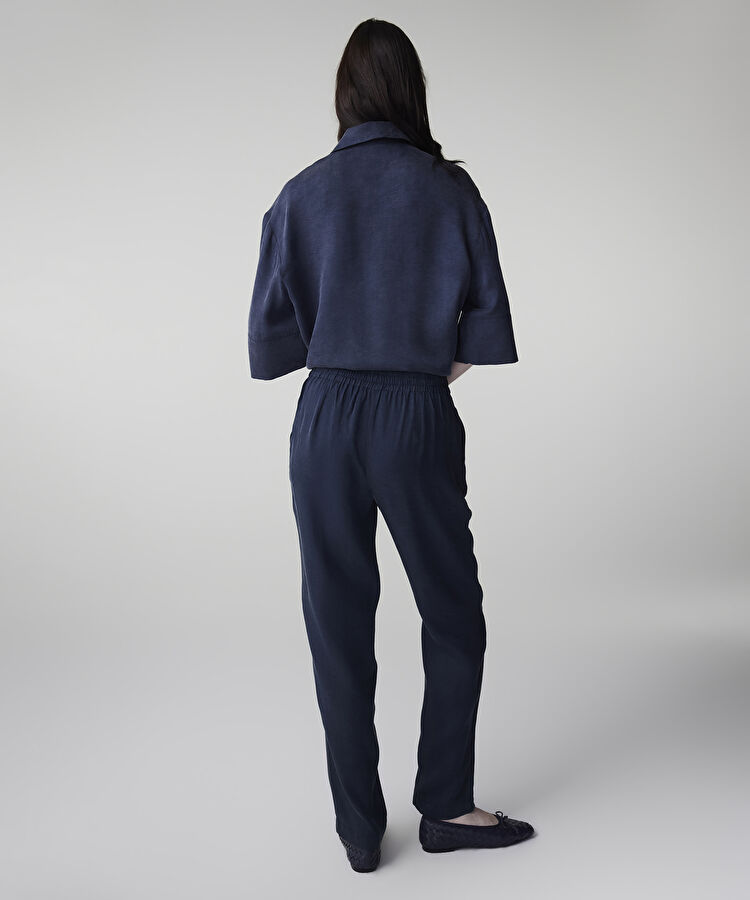 Belden bağlamalı carrot fit pantolon - IS1260003151015 - Lacivert Pantolon