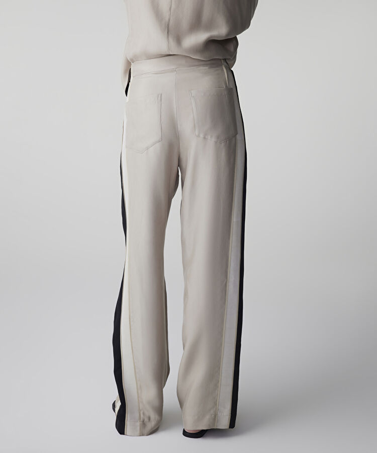 Ayarlanabilir bel colorblock pantolon - IS1260003154003 - Natürel Pantolon