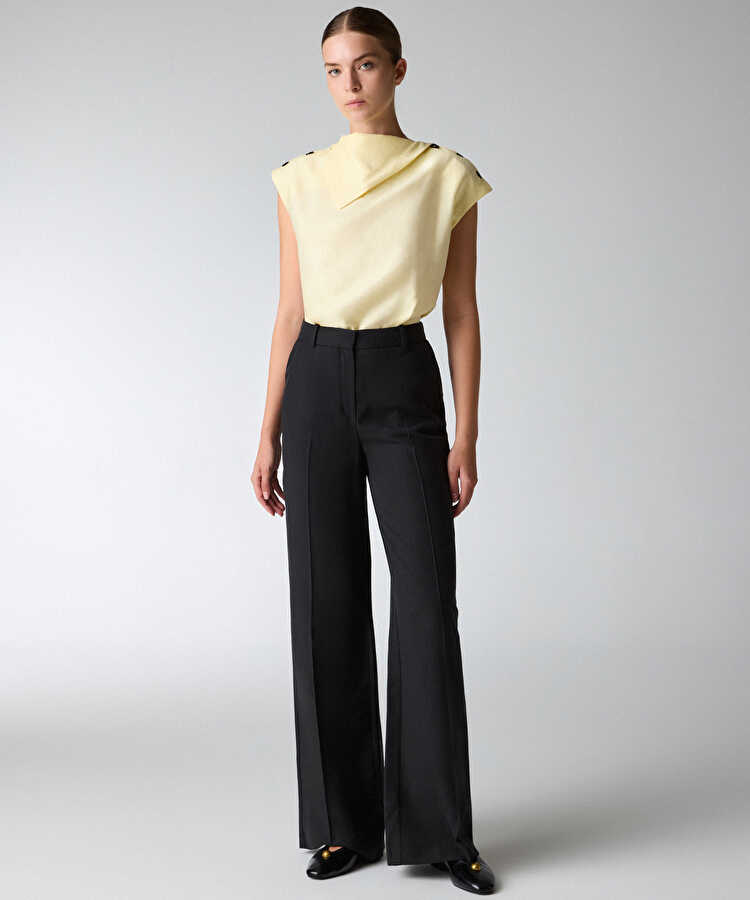 Wide leg pantolon - IS1260003412001 - Siyah Pantolon