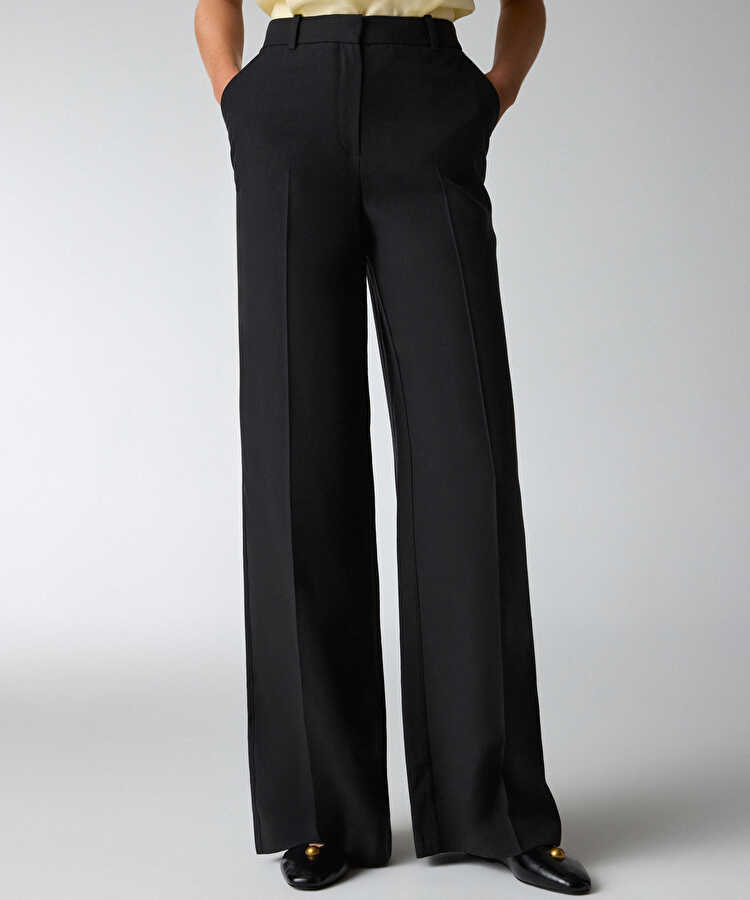 Wide leg pantolon - IS1260003412001 - Siyah Pantolon