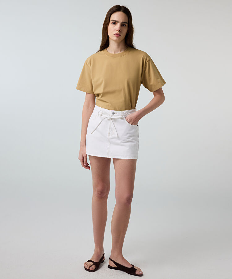 Non denim şort etek - IS1260013079002 - Beyaz Şort