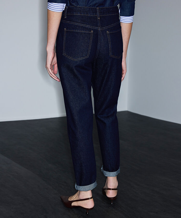 Mom fit jean pantolon - IS1260018009015 - Lacivert Jean Pantolon
