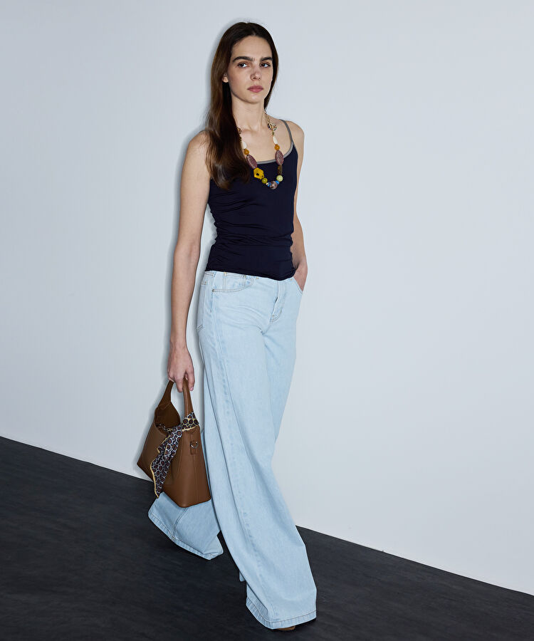 Baggy fit jean pantolon - IS1260018041CC2 - Açık İndigo Jean Pantolon