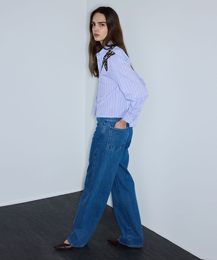 Barrel fit jean pantolon - IS1260018078629 - İndigo Jean Pantolon
