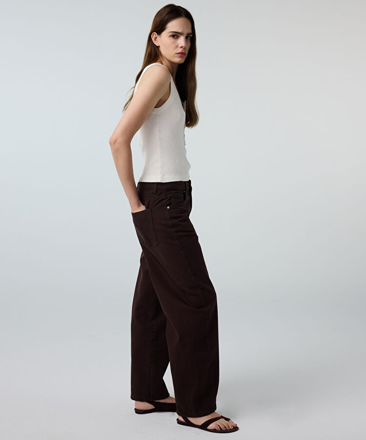 Barrel fit jean pantolon - IS1260018080074 - Kahverengi Jean Pantolon