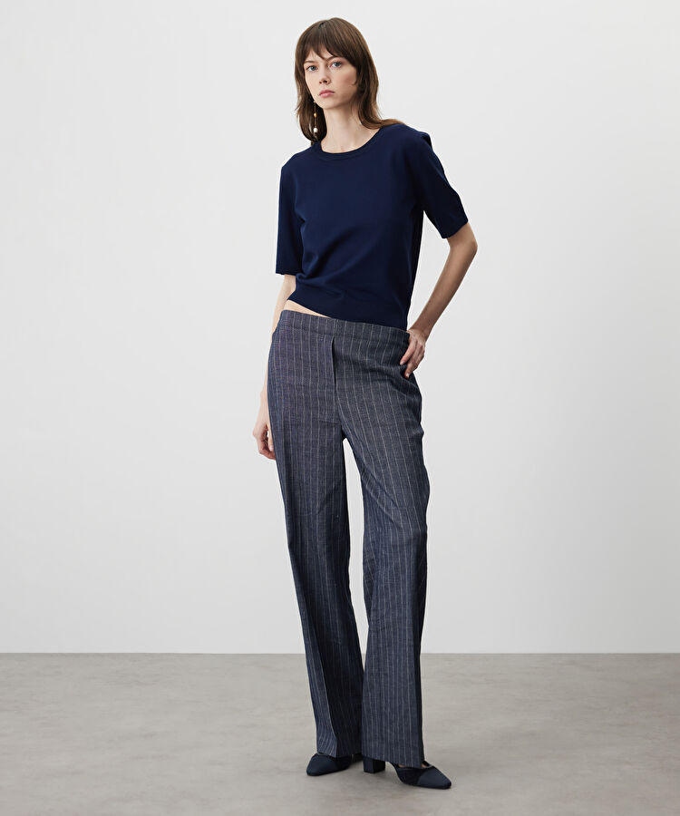 Bisiklet yaka basic triko - IS1260050015015 - Lacivert Triko