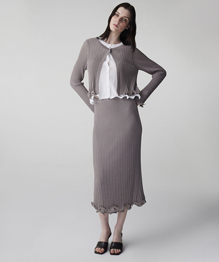 Çift parça görünüm triko hırka - IS1260050038014 - Vizon Triko