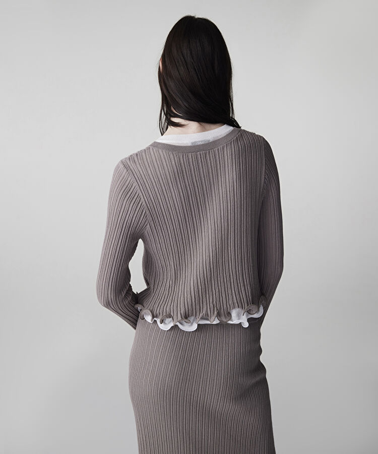 Çift parça görünüm triko hırka - IS1260050038014 - Vizon Triko