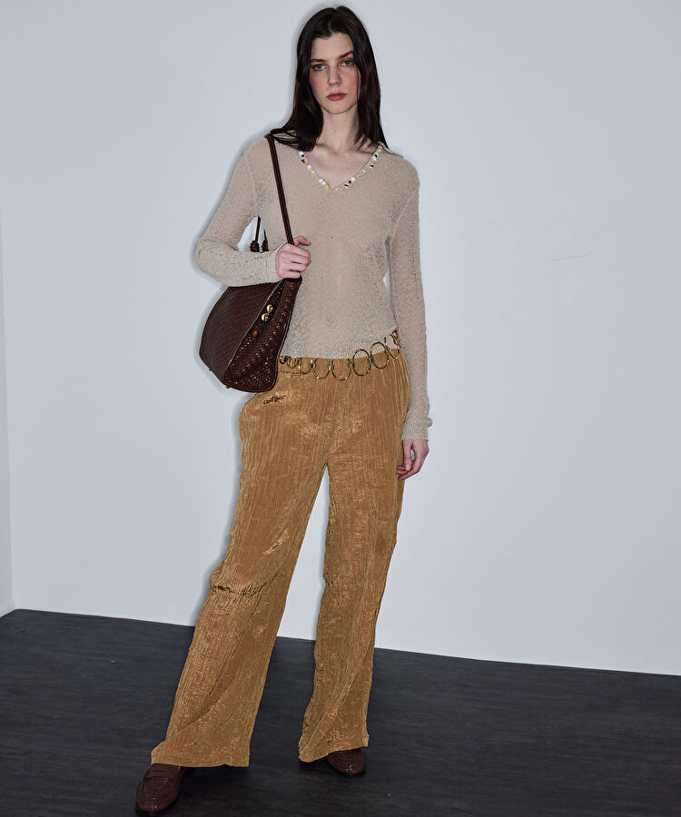 İşlemeli triko - IS1260050049003 - Natürel Triko