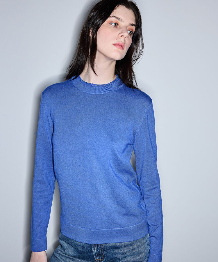 Çift parça görünüm triko - IS1260050075089 - Mavi Triko