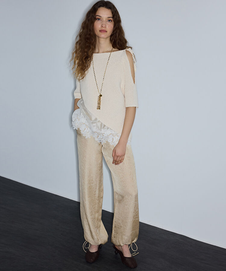 Çift parça kumaş mix triko - IS1260050096AD4 - Açık Natürel Triko