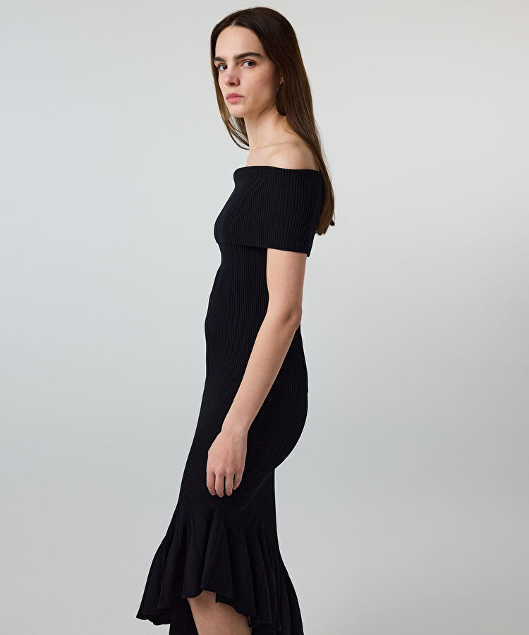 Omzu açık ribanalı triko - IS1260050109001 - Siyah Triko