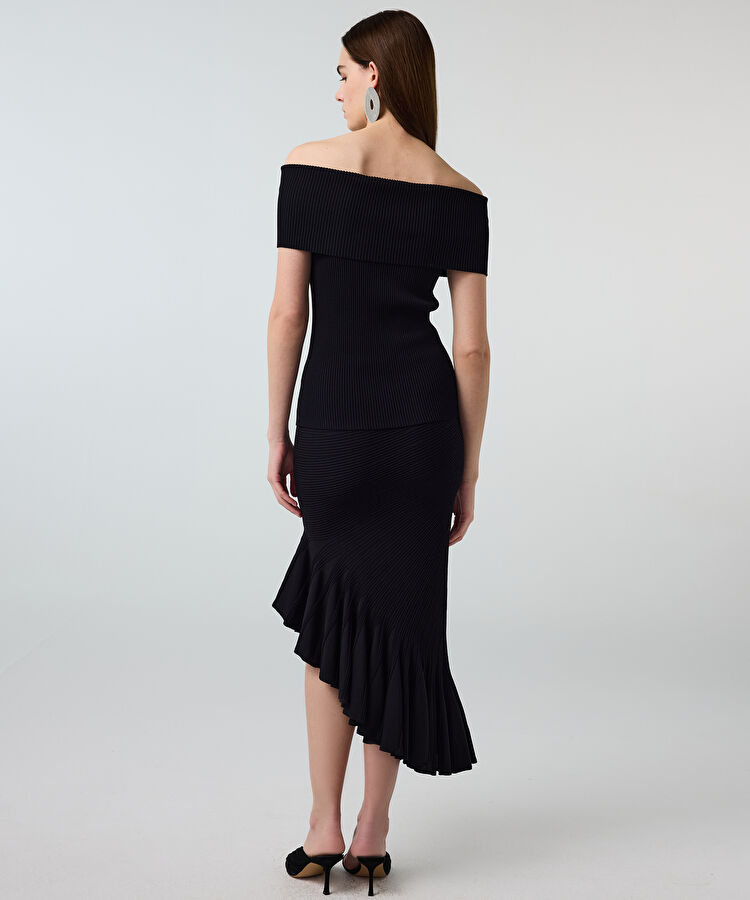 Omzu açık ribanalı triko - IS1260050109001 - Siyah Triko