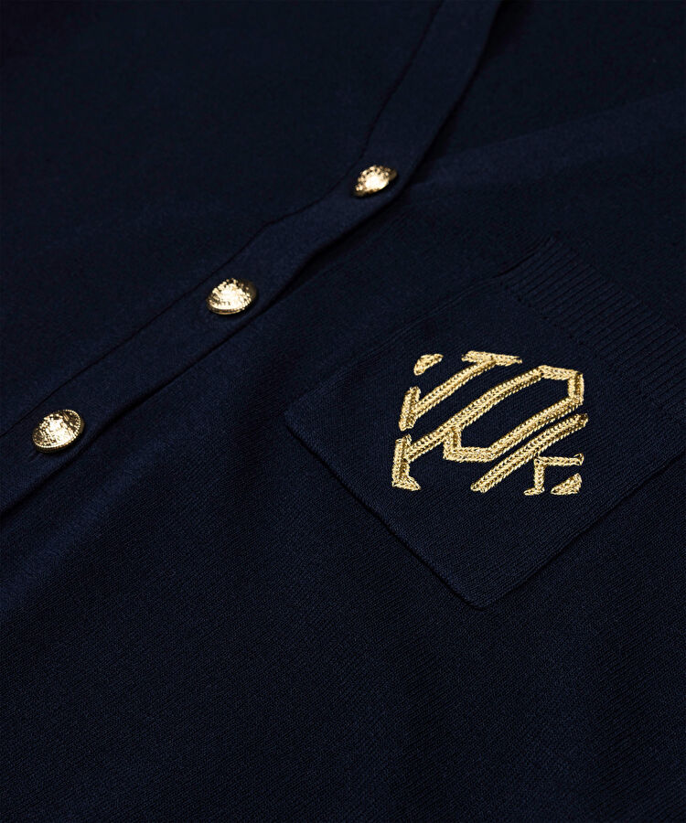 Monogram nakışlı triko - IS1260050163015 - Lacivert Triko
