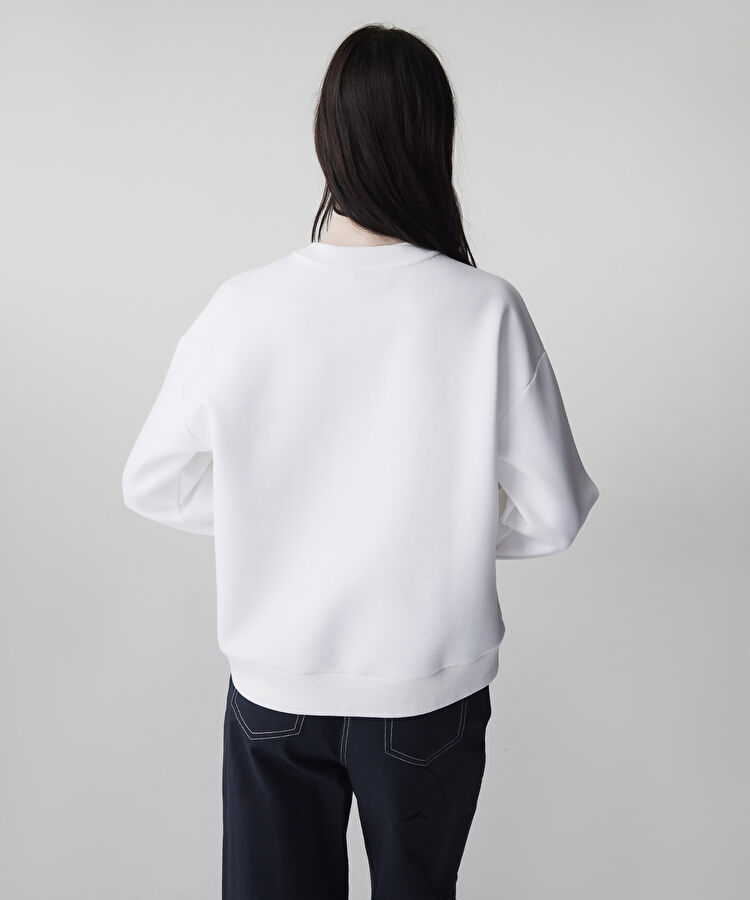 Nakışlı sweatshirt - IS1260091006002 - Beyaz Sweatshırt