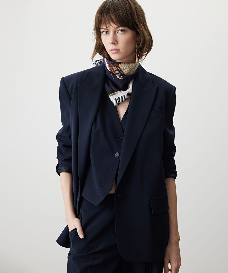 Vatkalı blazer - IS1260106004015 - Lacivert Blazer