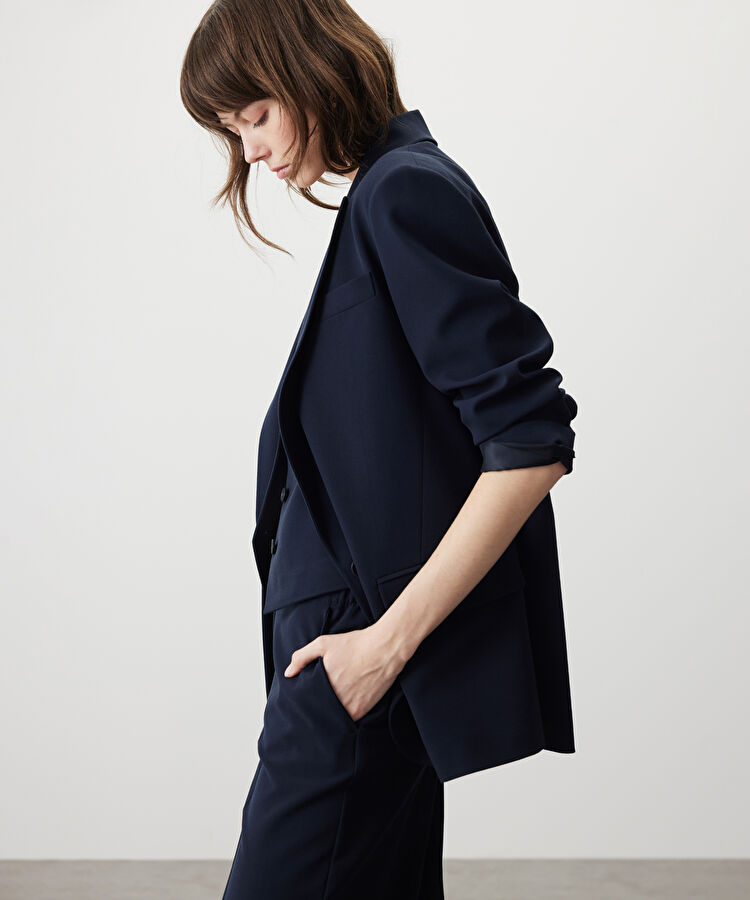 Vatkalı blazer - IS1260106004015 - Lacivert Blazer