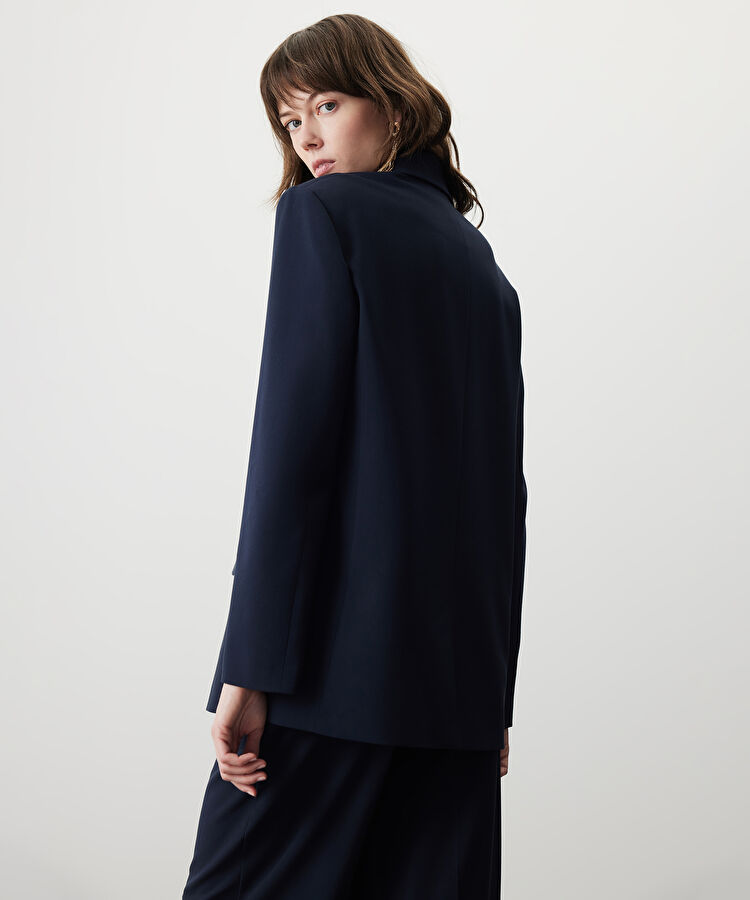 Vatkalı blazer - IS1260106004015 - Lacivert Blazer
