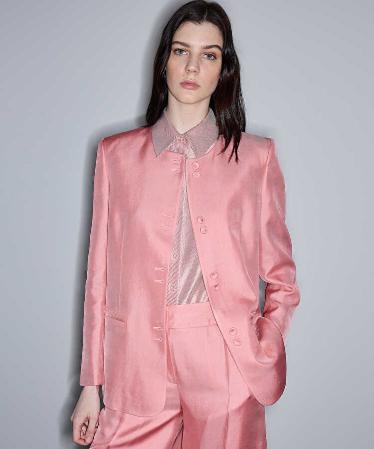 Çift parça görünüm blazer - IS1260106022039 - Pudra Blazer