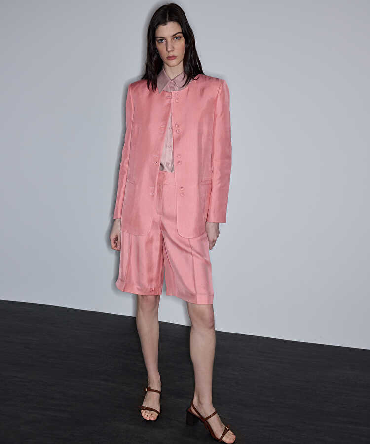 Çift parça görünüm blazer - IS1260106022039 - Pudra Blazer