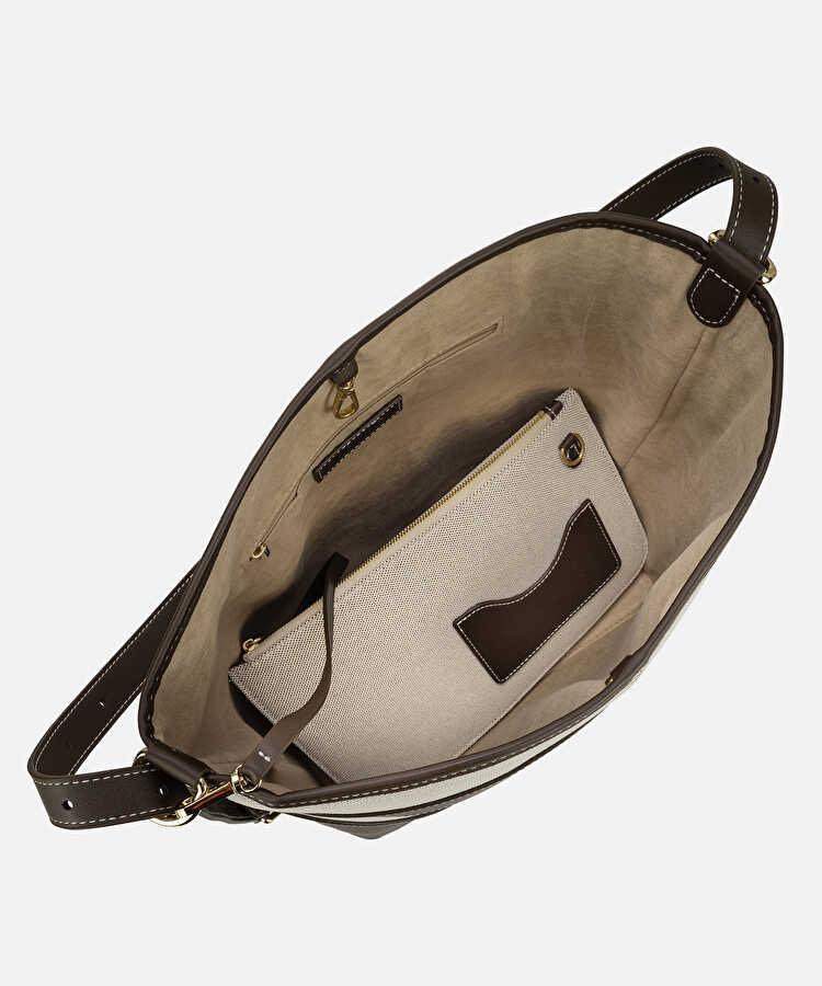 Colorblock bucket çanta - IS1260052097074 - Kahverengi Çanta