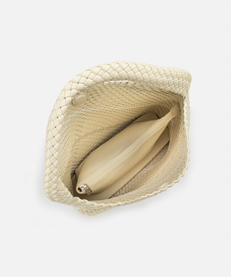 Lattice slouchy çanta - IS1260052101082 - Krem Çanta