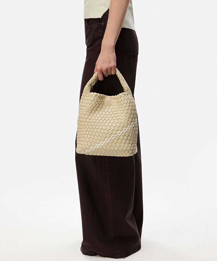 Lattice slouchy small çanta - IS1260052105030 - Taş Çanta