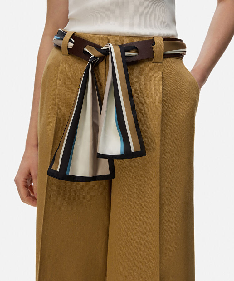 Çizgili kumaş mix kemer - IS1260053054074 - Kahverengi Kemer