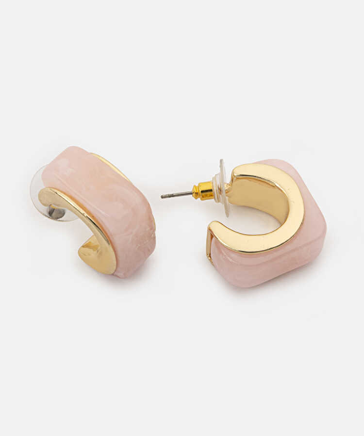 Kontrast dokulu küpe - IS1260068204033 - Pembe Küpe