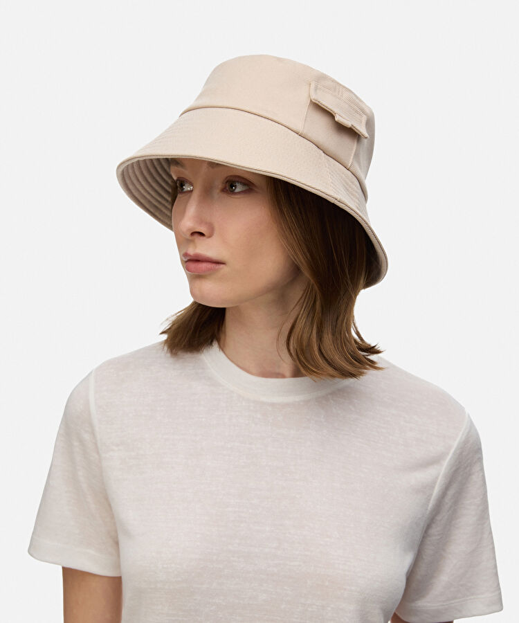 Cepli bucket şapka - IS1260077042023 - Bej Şapka