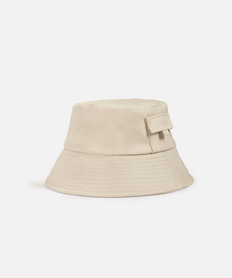 Cepli bucket şapka - IS1260077042023 - Bej Şapka