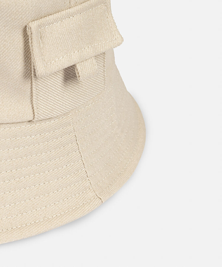 Cepli bucket şapka - IS1260077042023 - Bej Şapka